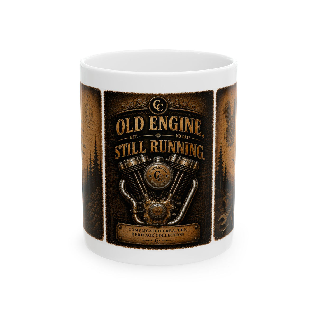 Coffee mug old engine still running