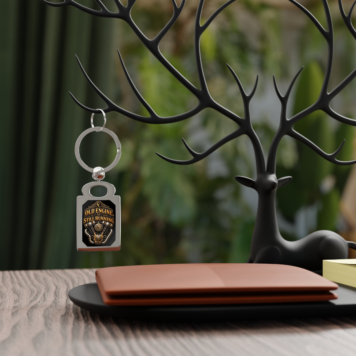 Old Engine, still running Rectangle Photo Keyring