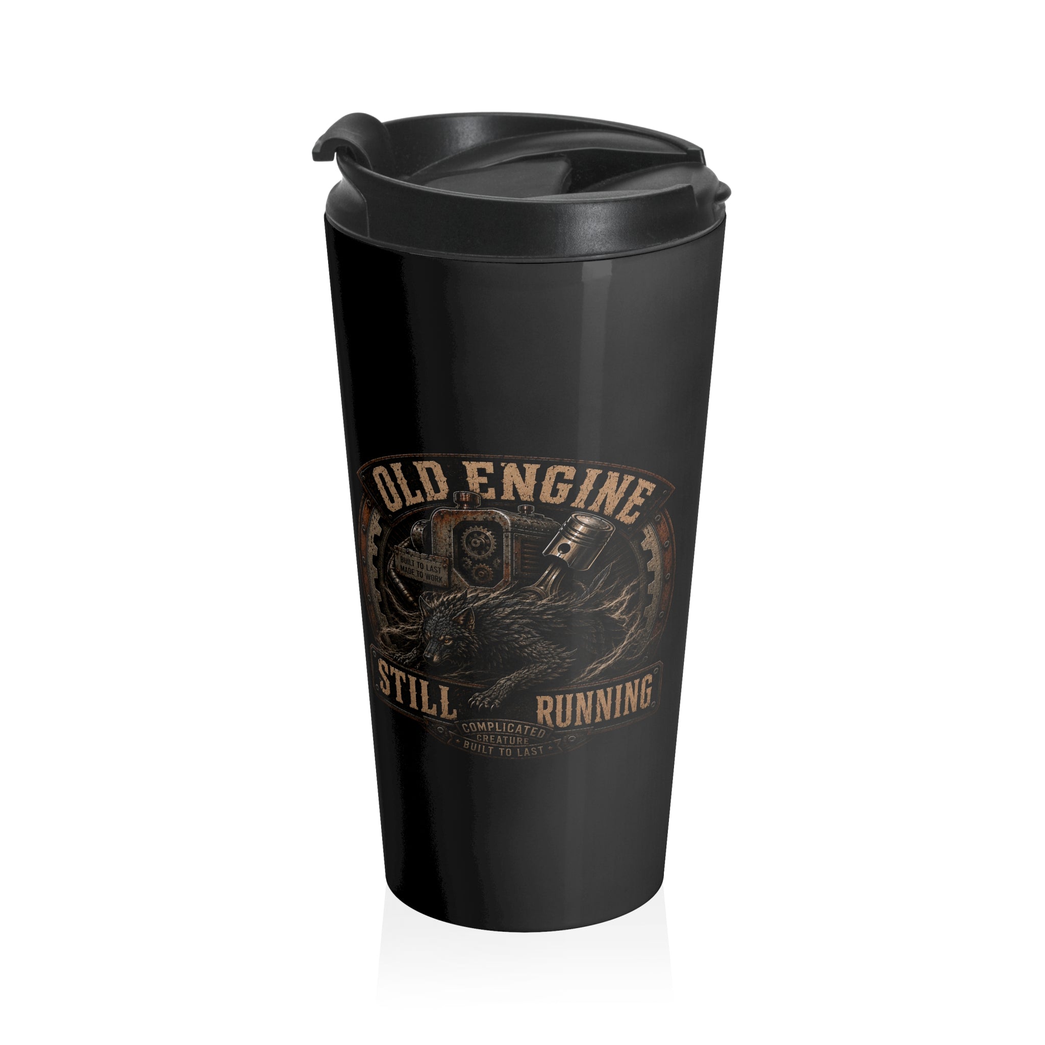 Stainless Steel Travel Mug, old engine, still running