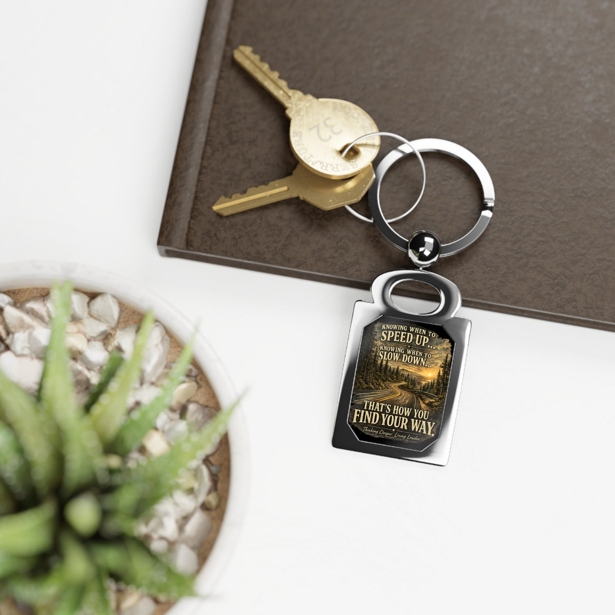 Knowing when to speed up, knowing when to slow down,Rectangle Photo Keyring