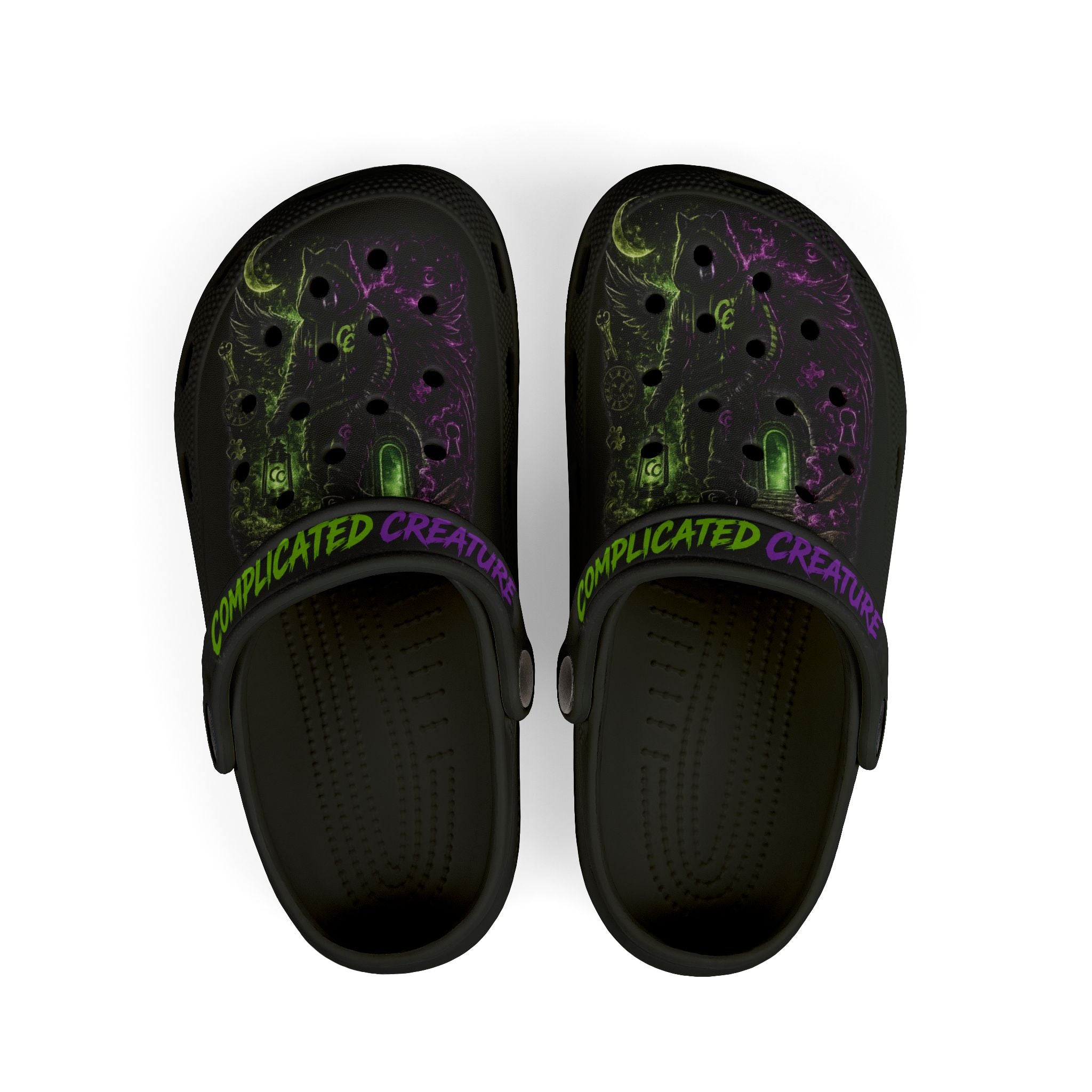 Midnight Glow, Kid's EVA Foam Clogs (AOP)