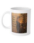White Ceramic Mug, 11oz Sober roads