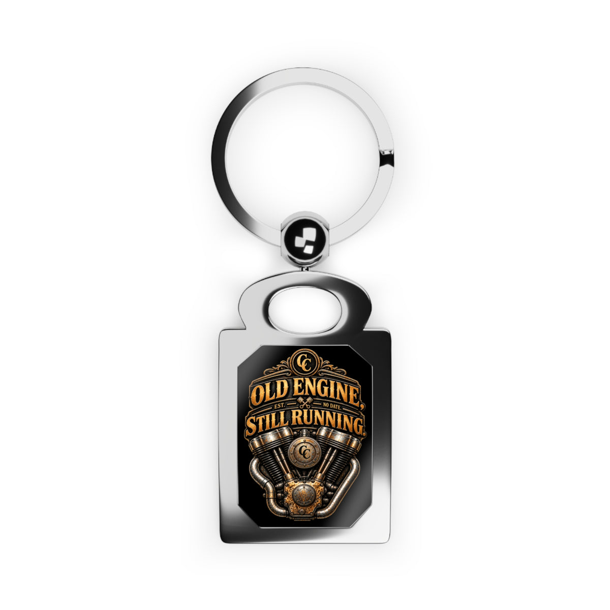 Old Engine, still running Rectangle Photo Keyring
