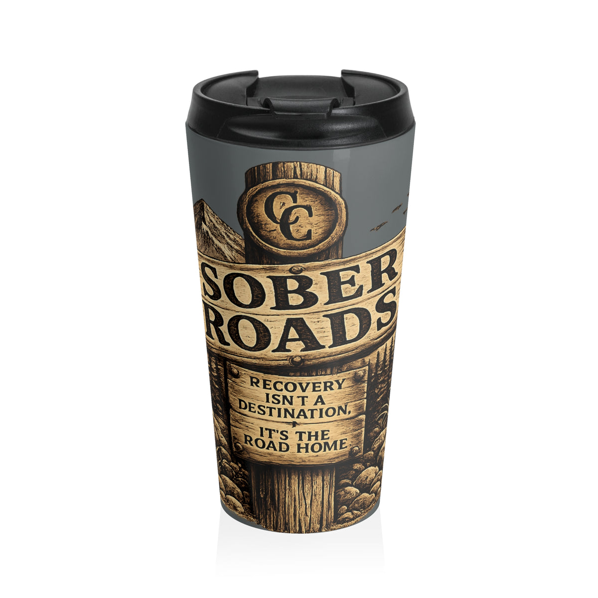 Stainless Steel Sober Roads mug