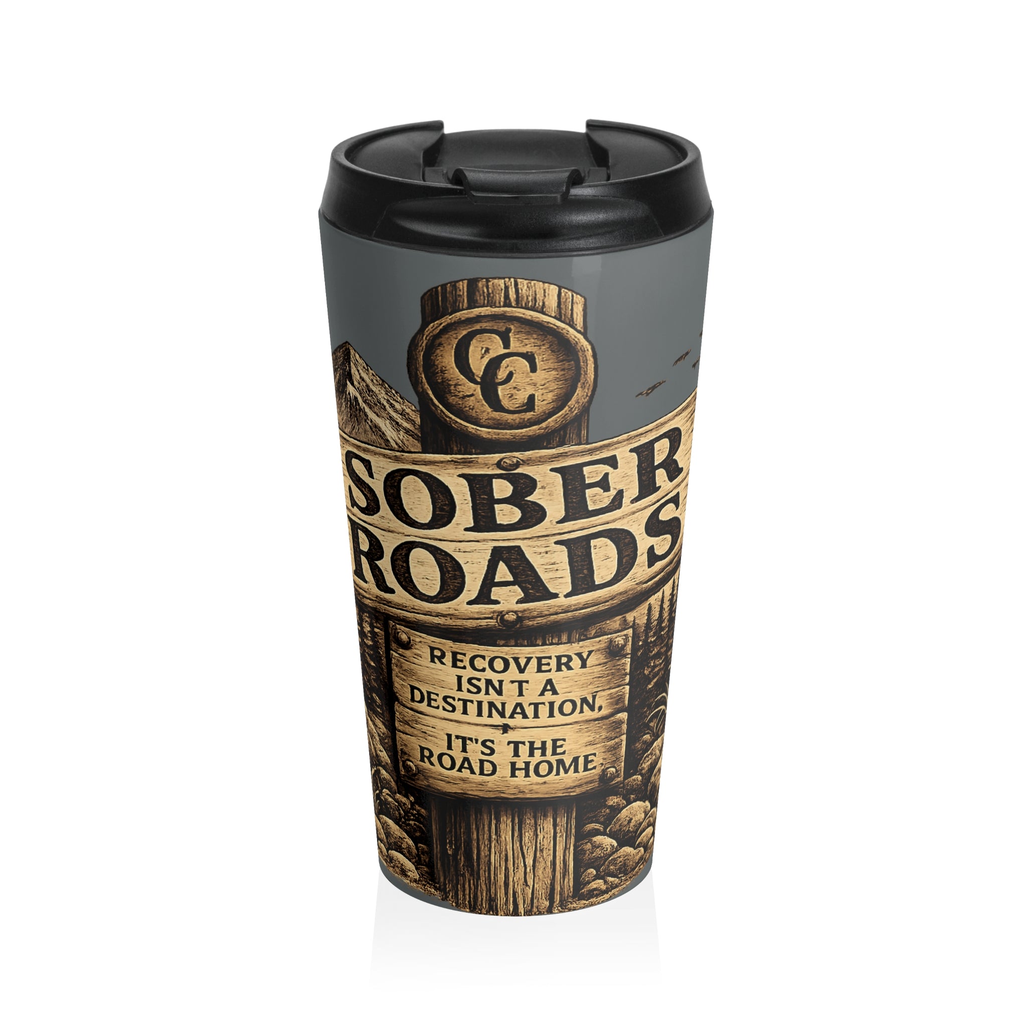 Stainless Steel Sober Roads mug