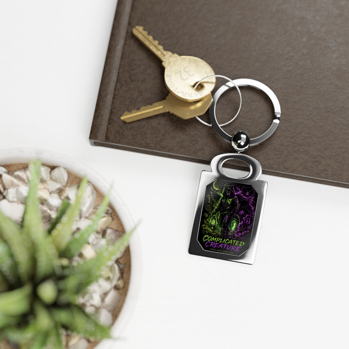 Complicated creature, Rectangle Photo Keyring