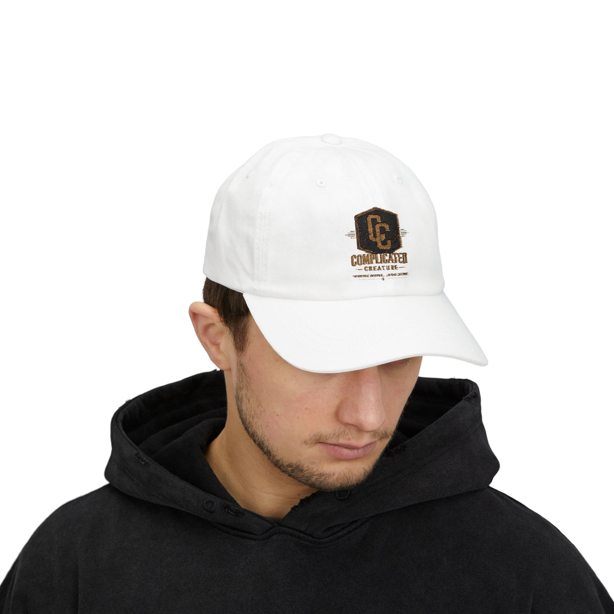 Complicated creature badge hat