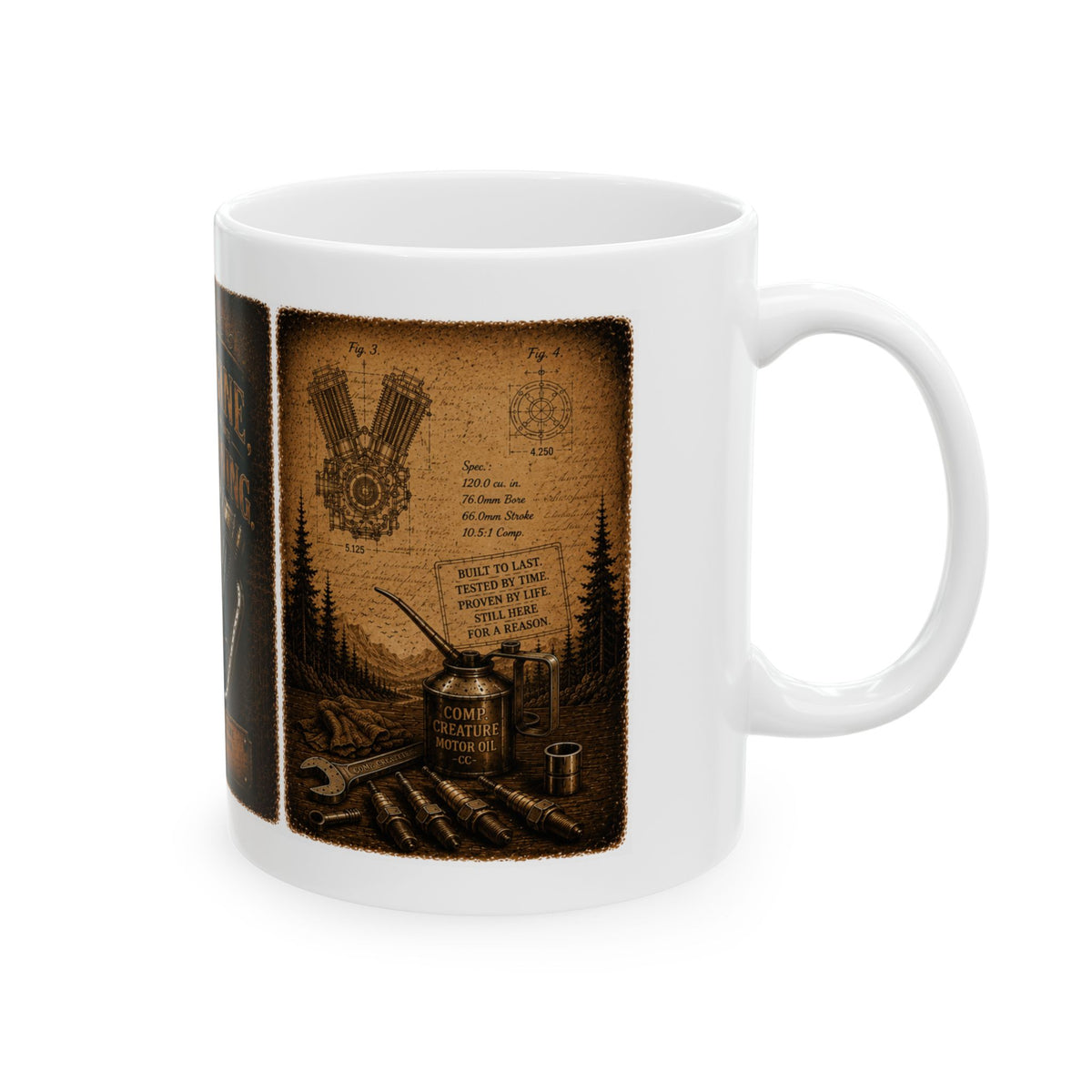 Coffee mug old engine still running