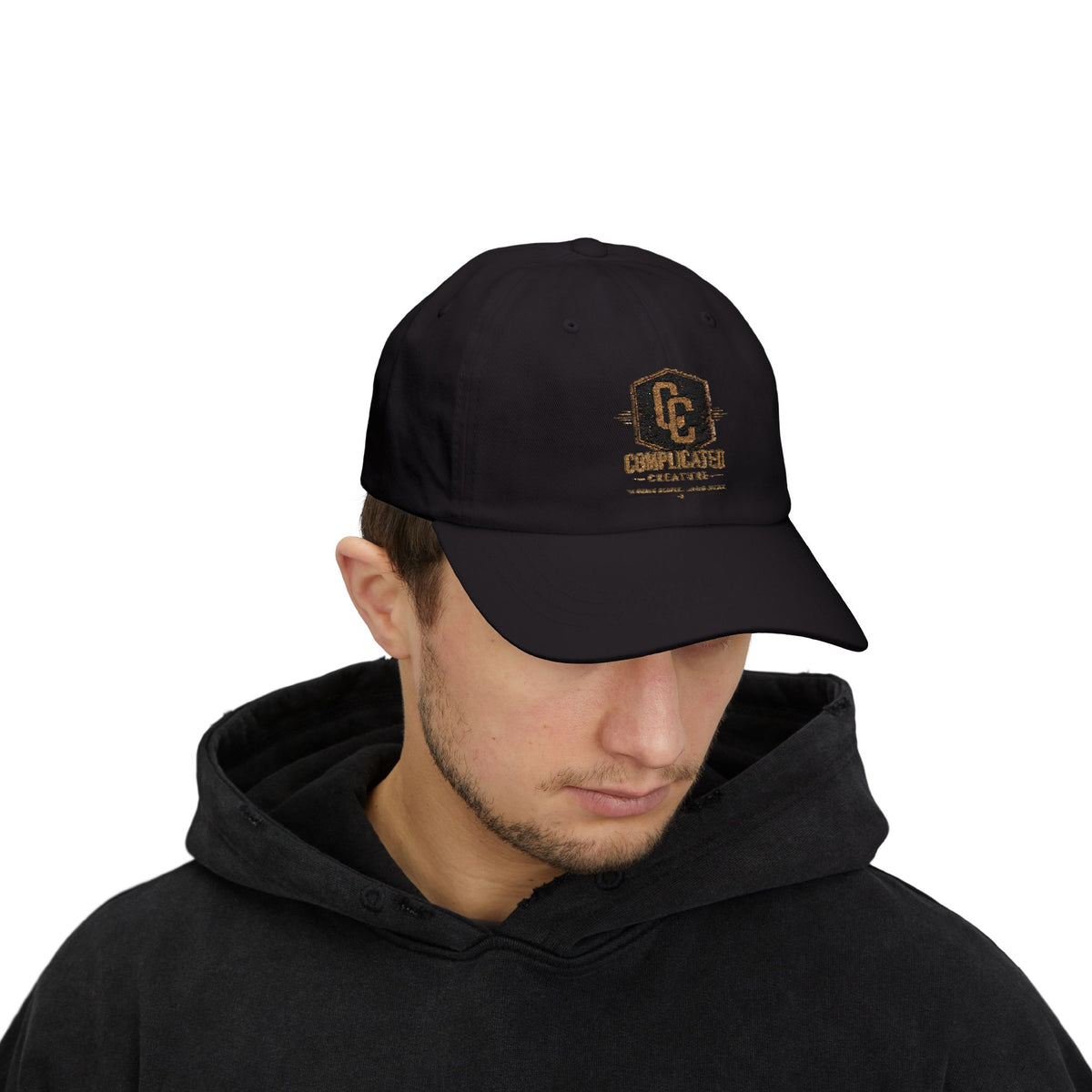 Complicated creature badge hat