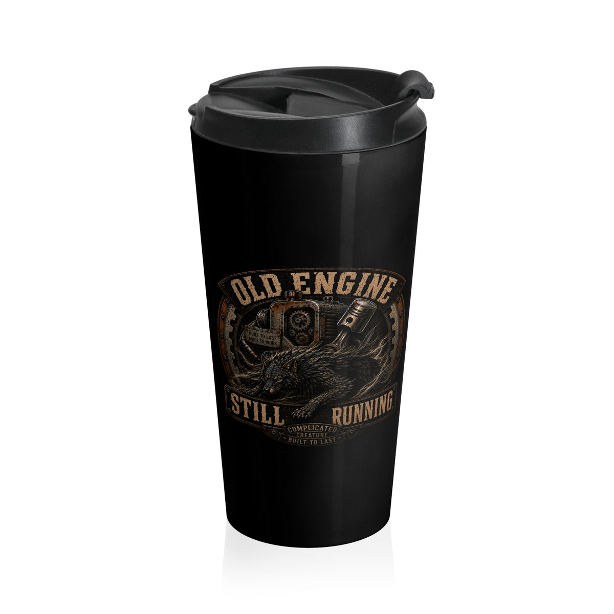 Stainless Steel Travel Mug, old engine, still running